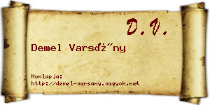 Demel Varsány névjegykártya